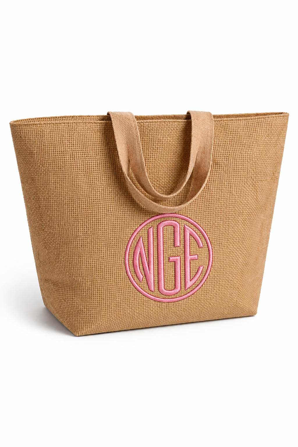 Natural Burlap Tote Bag – Classic Jute Carryall (Personalized)