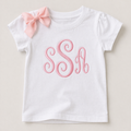 Personalized Girls Monogram Shirt – Custom Embroidered Initials Tee