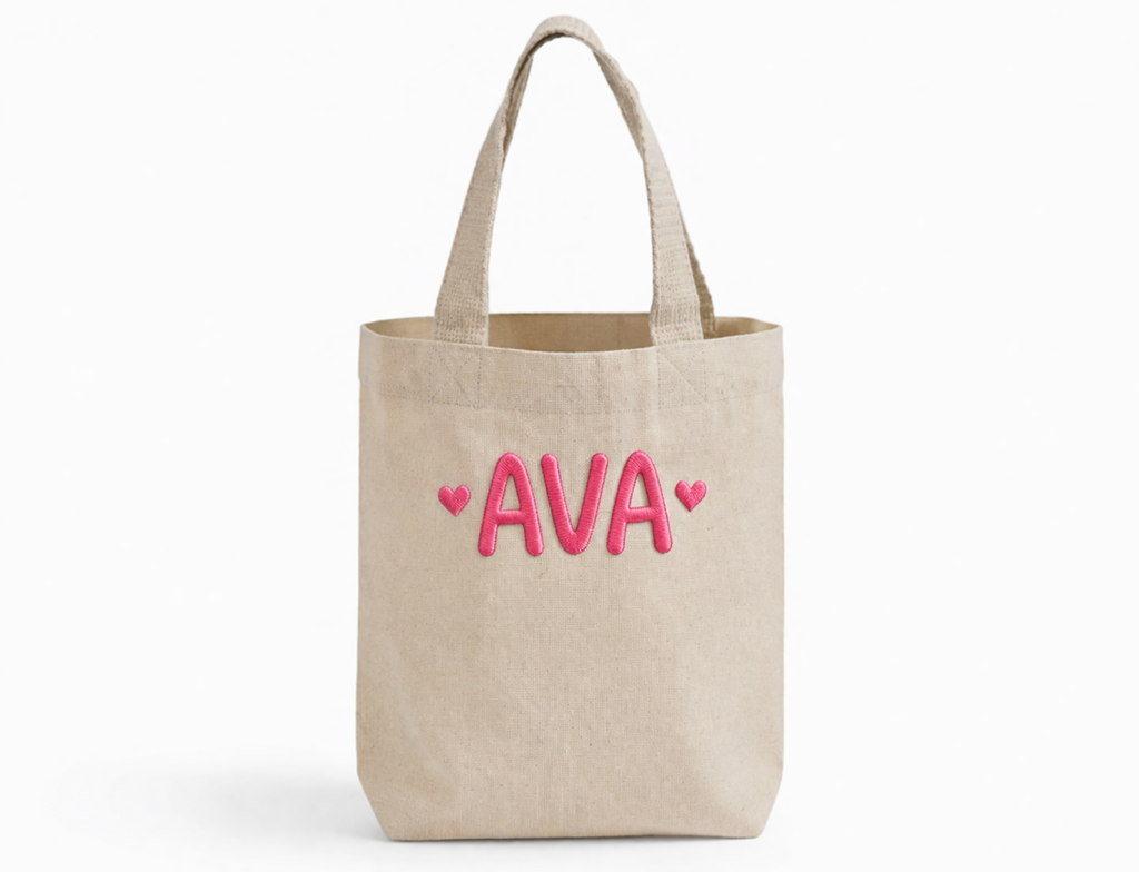Small Canvas Tote – Beige (Personalized Everyday Bag)