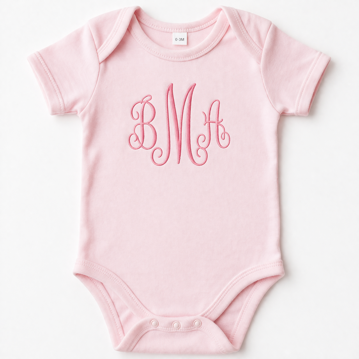 Baby Girl Script Monogram Onesie