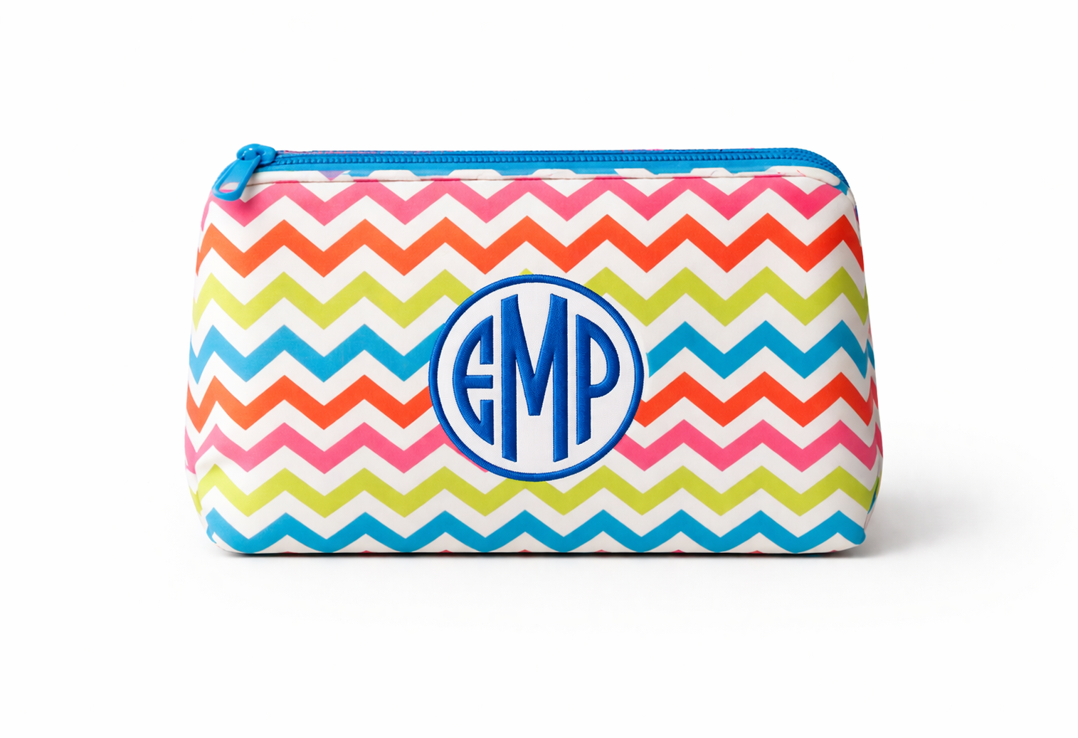 Chevron Makeup Pouch – Multicolor (Personalized Gift Bag)