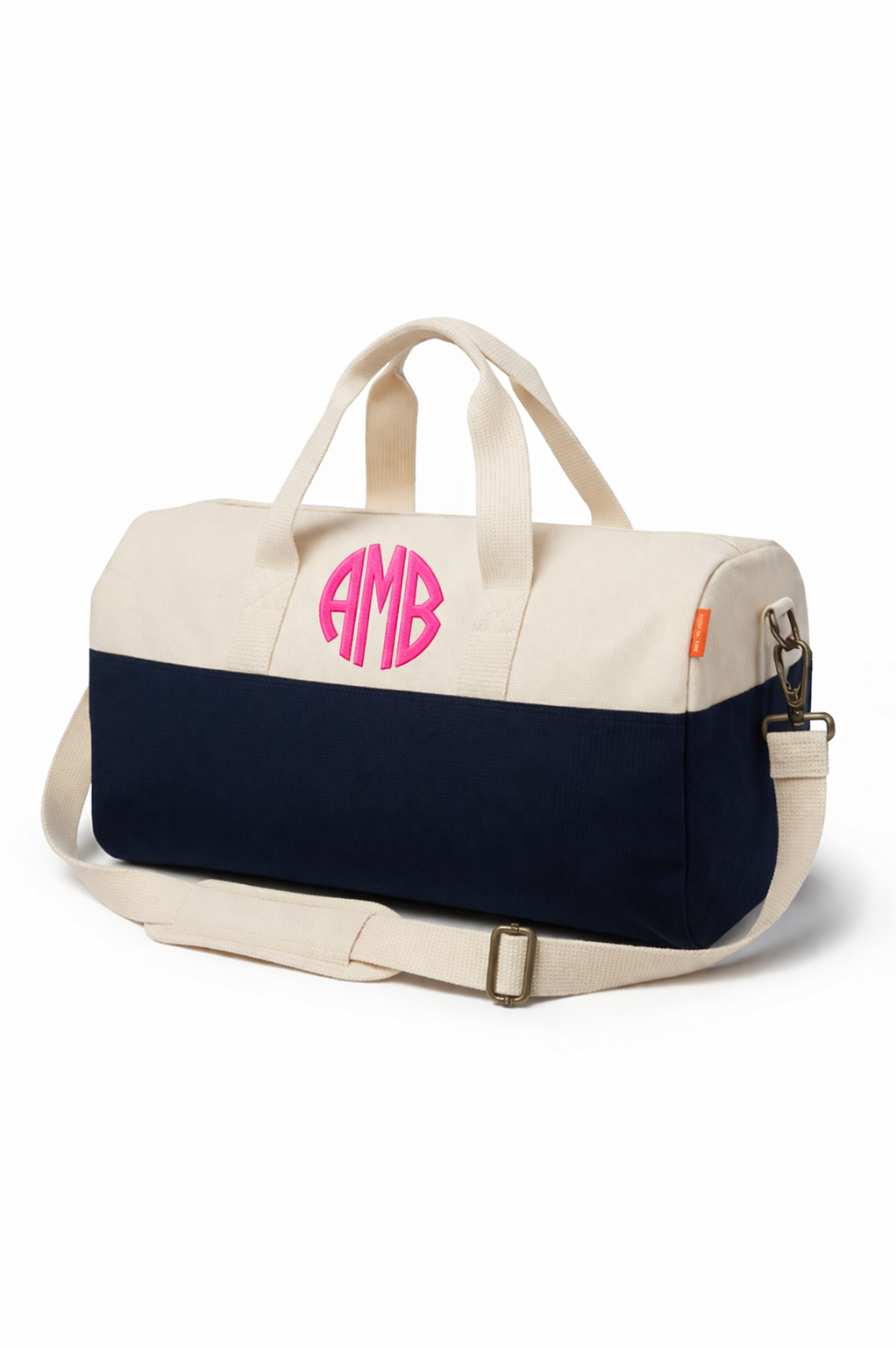 Color Block Duffle Bag – Two Tone Canvas (Personalized Travel Bag)