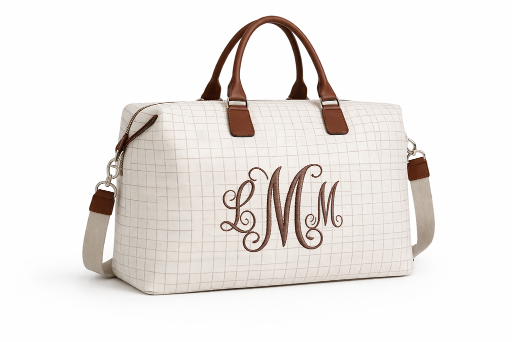 Natural Canvas Weekender Bag – Personalized Travel Tote