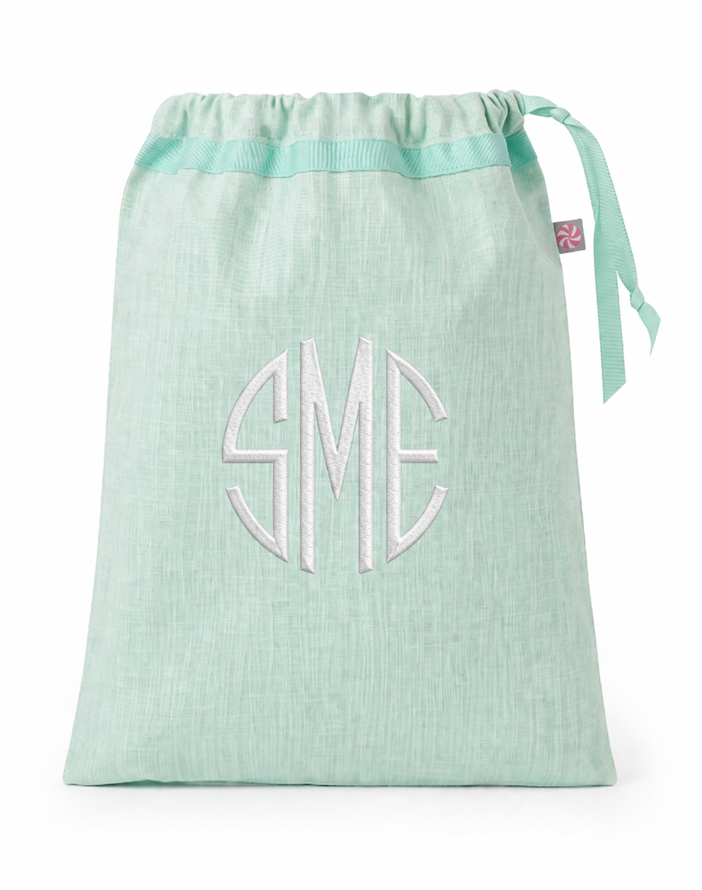 Mint Drawstring Laundry Bag – Personalized Travel Organizer Pouch