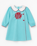 Classic Girls Peter Pan Collar Dress with Monogram