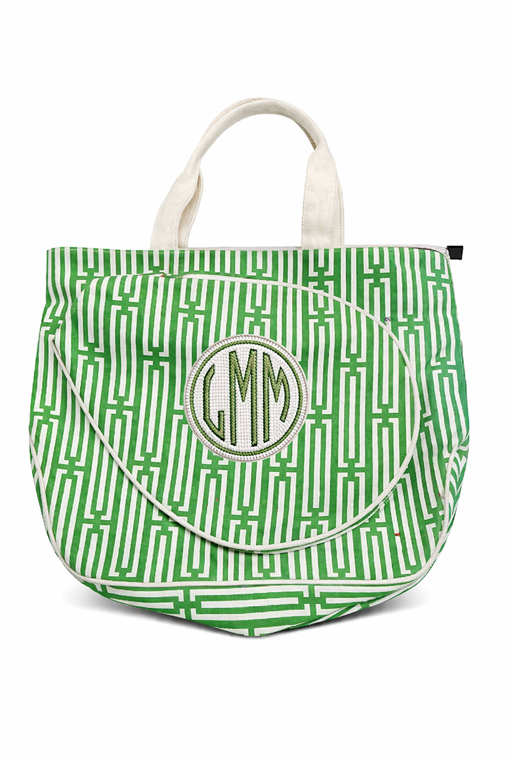 Tennis Tote Bag – Green Canvas (Personalized Racket Bag)