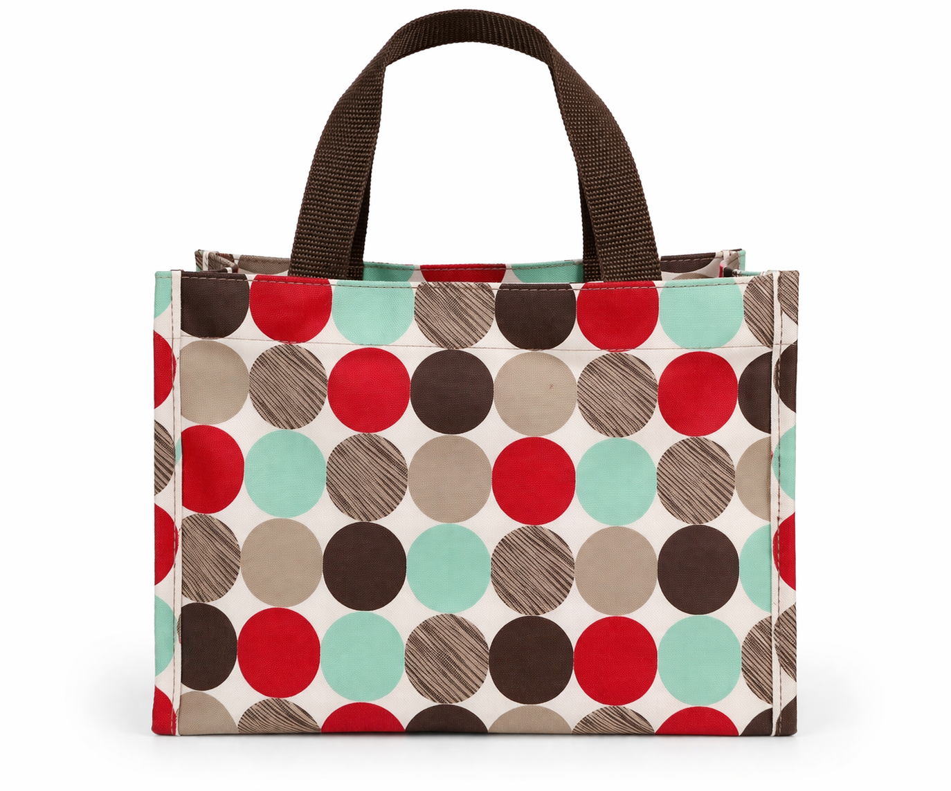 Multicolor Dot Canvas Tote – Small Everyday Gift Bag (Personalized)