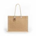 Large Jute Market Tote – Personalized Canvas Bag with Rope Handles