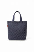 Polka Dot Round Bottom Personalized Tote – Navy