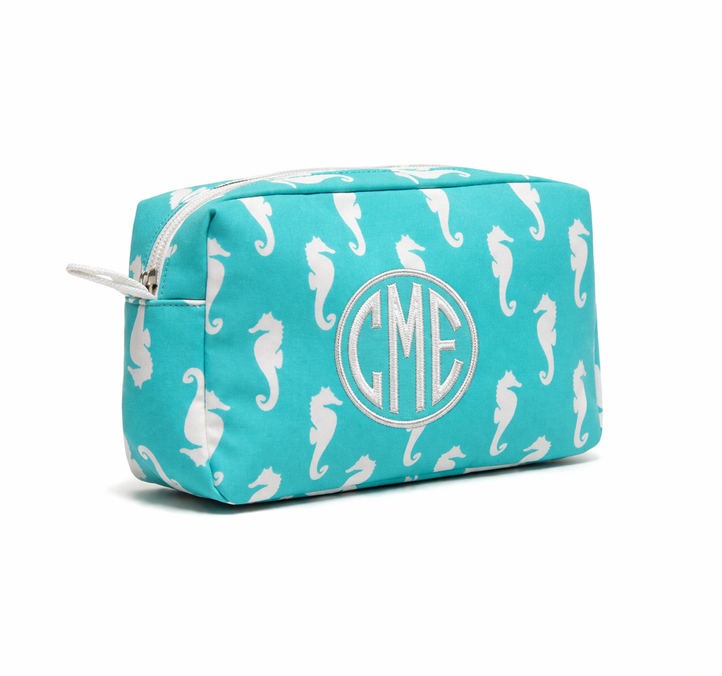 Seahorse Canvas Travel Kit – Personalized Toiletry Bag