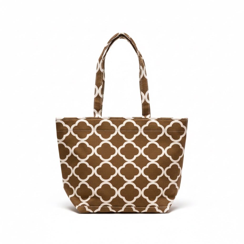 Brown Medallion Canvas Tote – Personalized Medium Bag