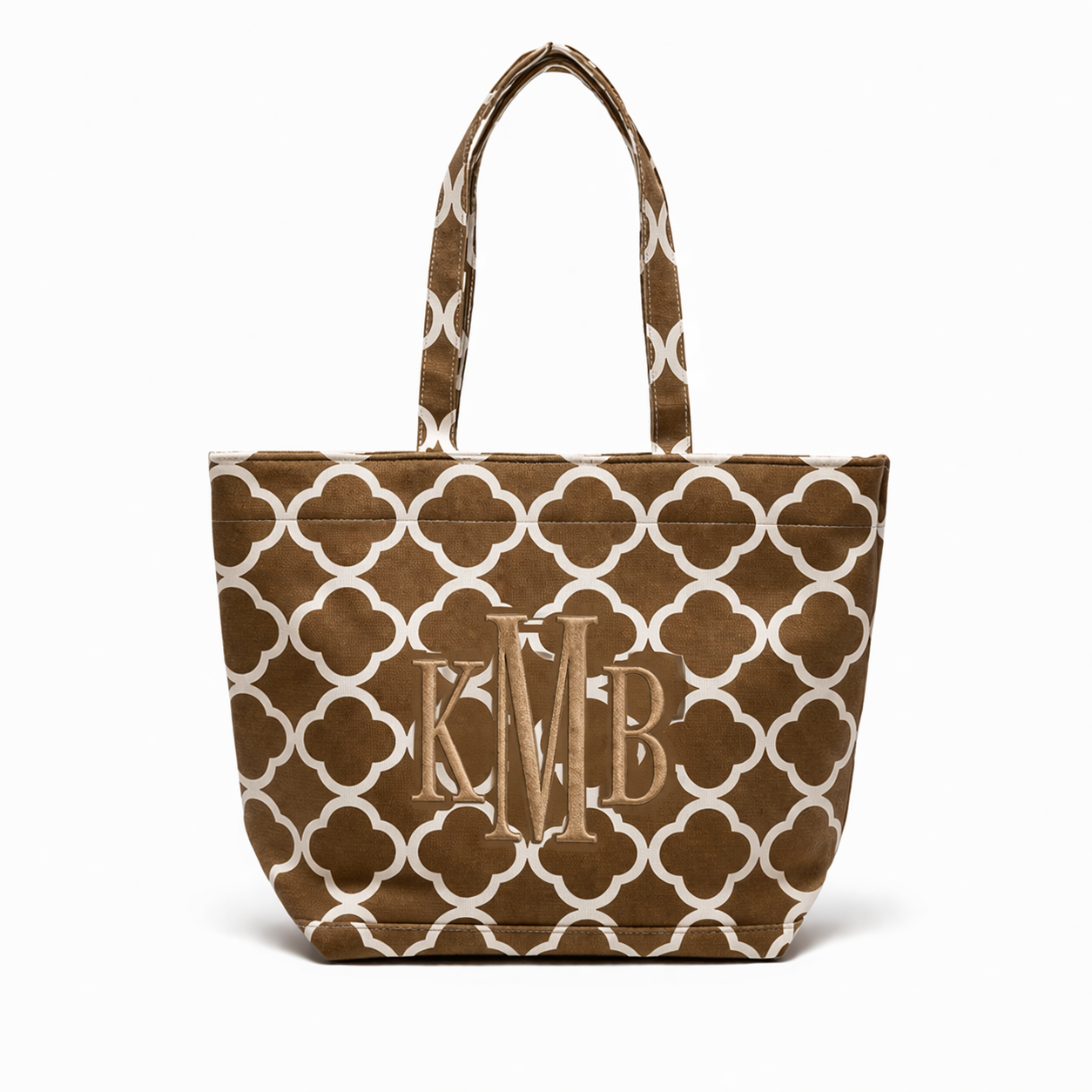 Brown Medallion Canvas Tote – Personalized Medium Bag