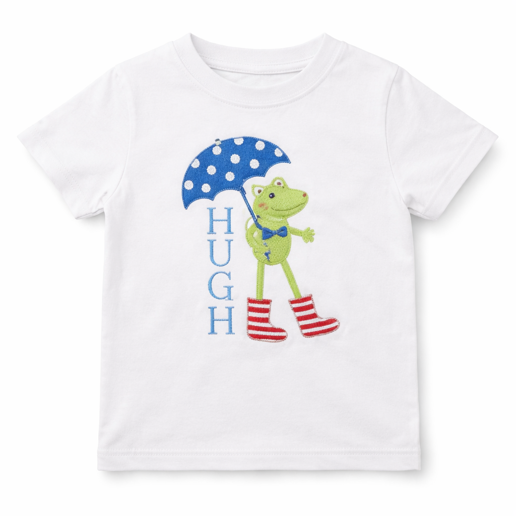 Personalized Frog Umbrella Shirt – Custom Kids Rainy Day Shirt