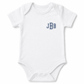 Mini Left Chest Baby Boy Monogram Onesie