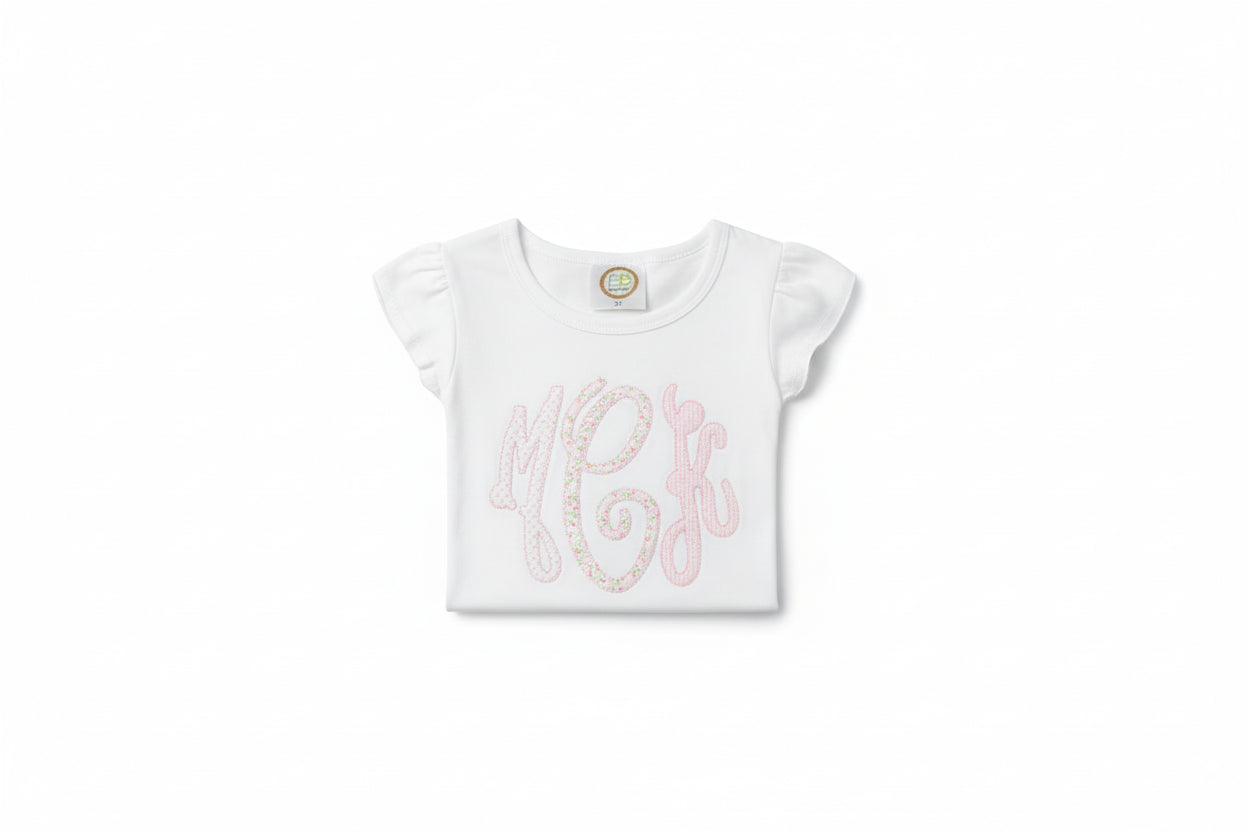 Sweet Stitch Girl applique Tee