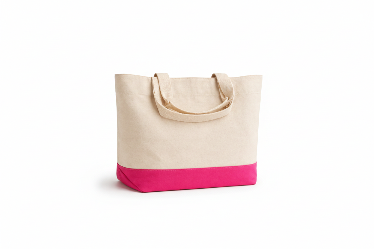 Classic Color Block Canvas Tote – Personalized Bag