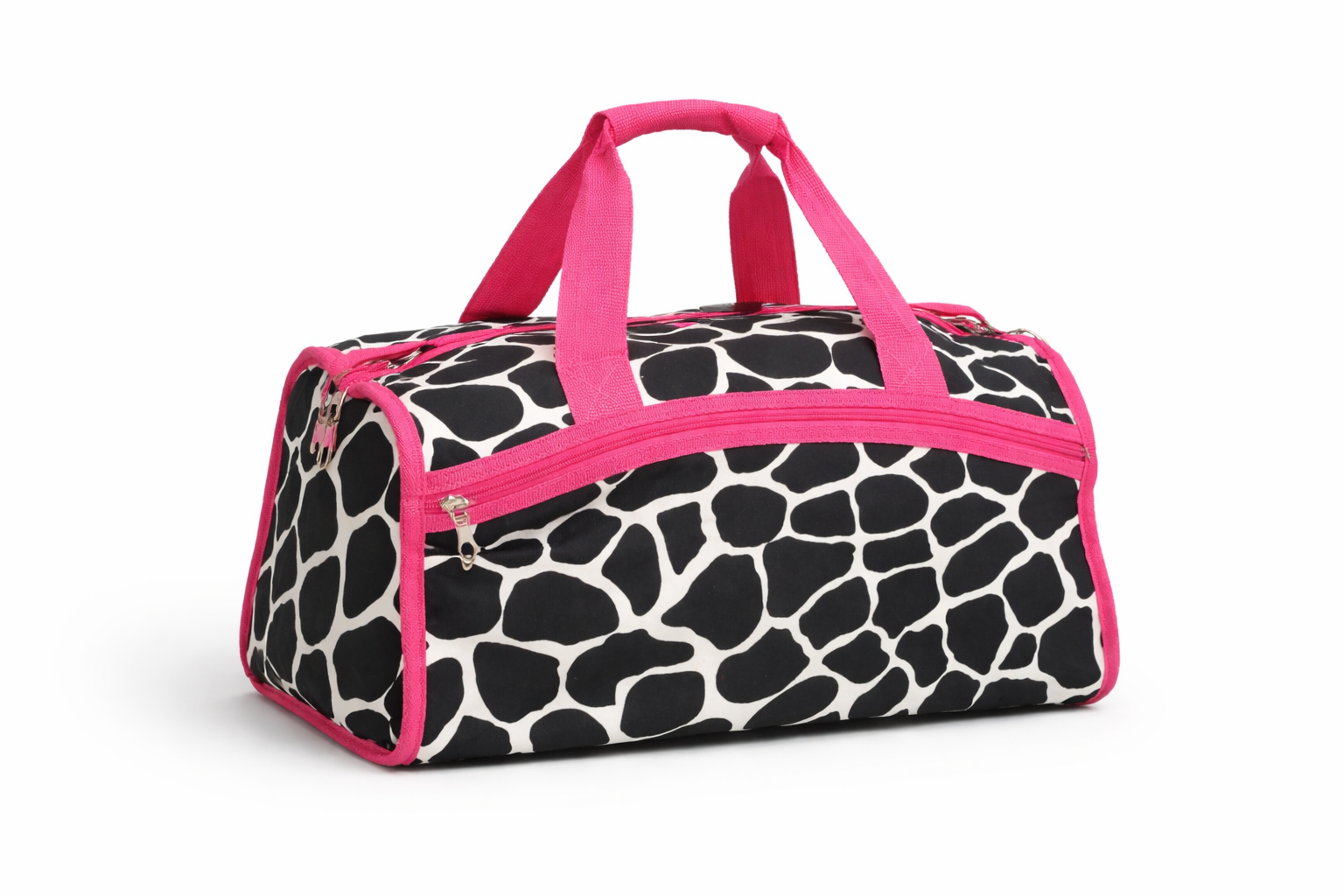 Personalized Giraffe Print Travel Organizer Bag – Pink Trim Monogram