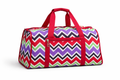 Personalized Chevron Weekender Duffle Bag – Multicolor Monogram