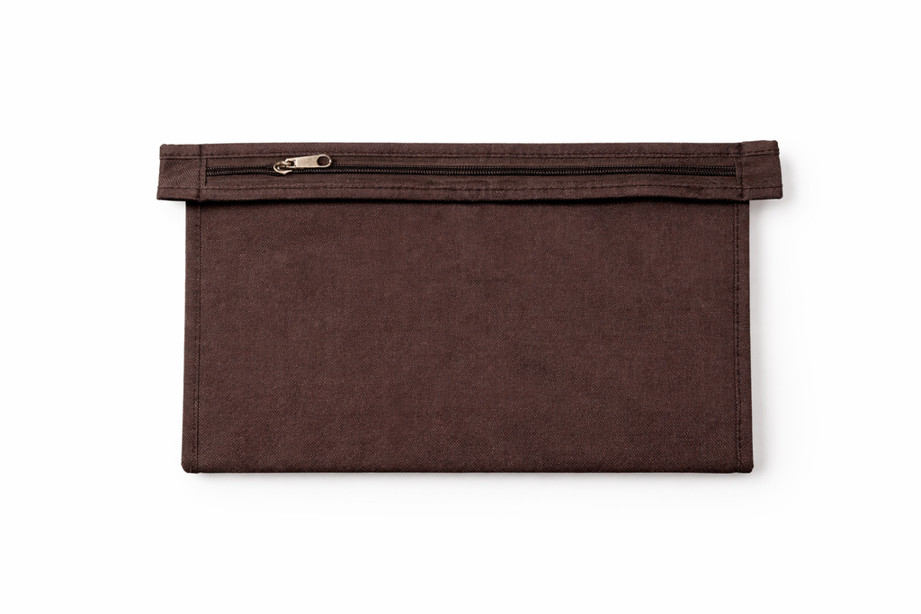 Custom Brown Zip Pouch – Add Your Initials