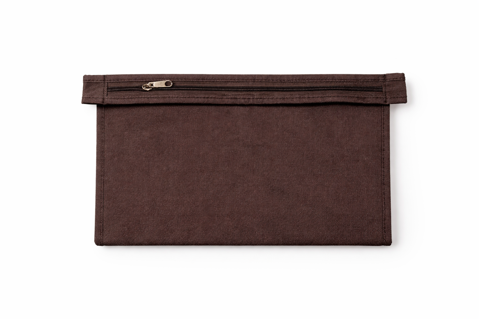 Custom Brown Zip Pouch – Add Your Initials