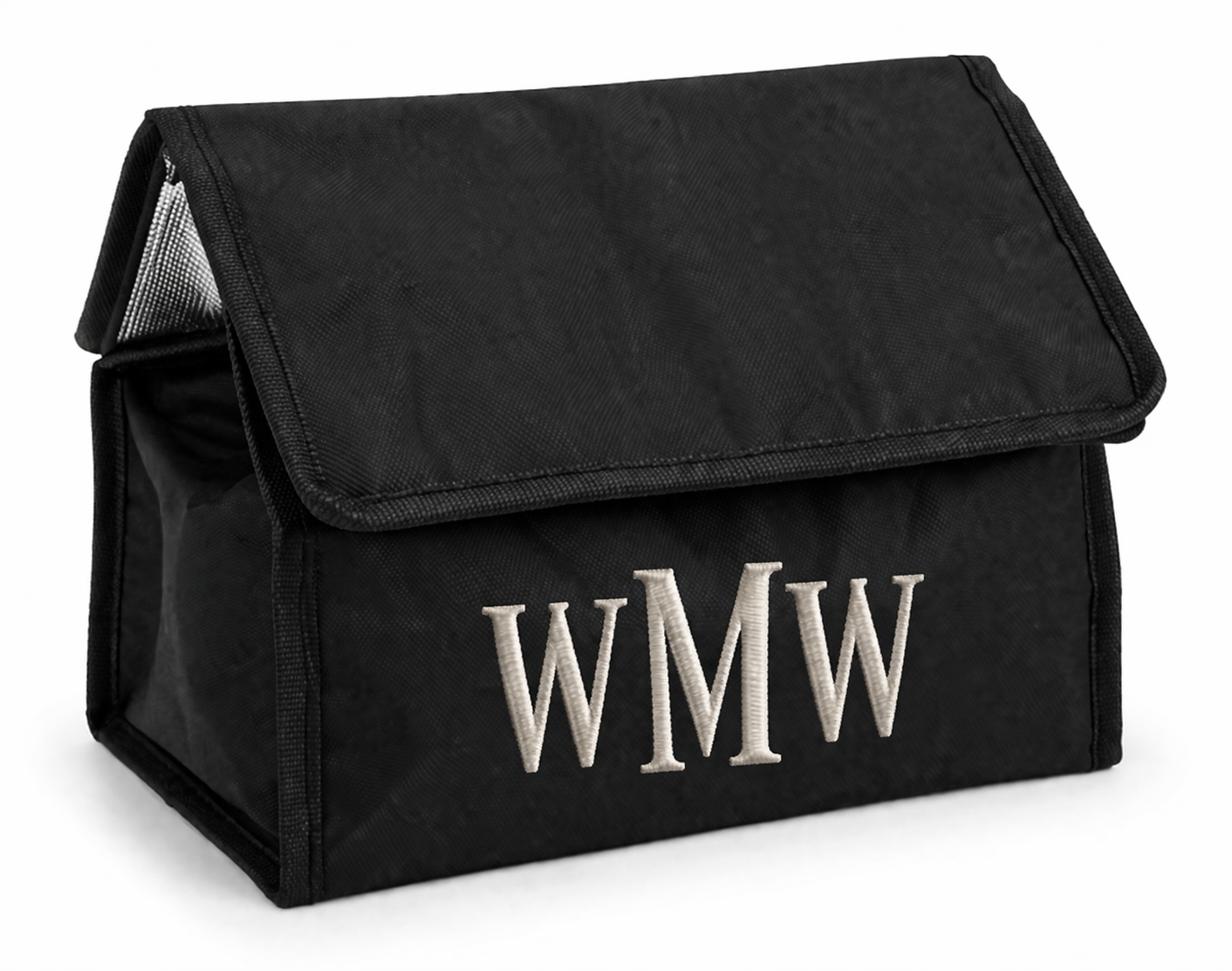 Black Insulated Lunch Bag – Soft Cooler Tote (Personalized)