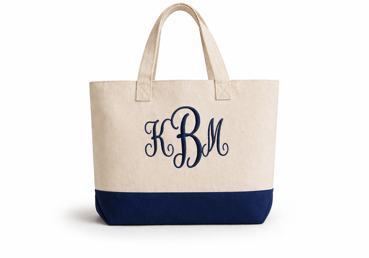 Classic Color Block Canvas Tote – Personalized Bag