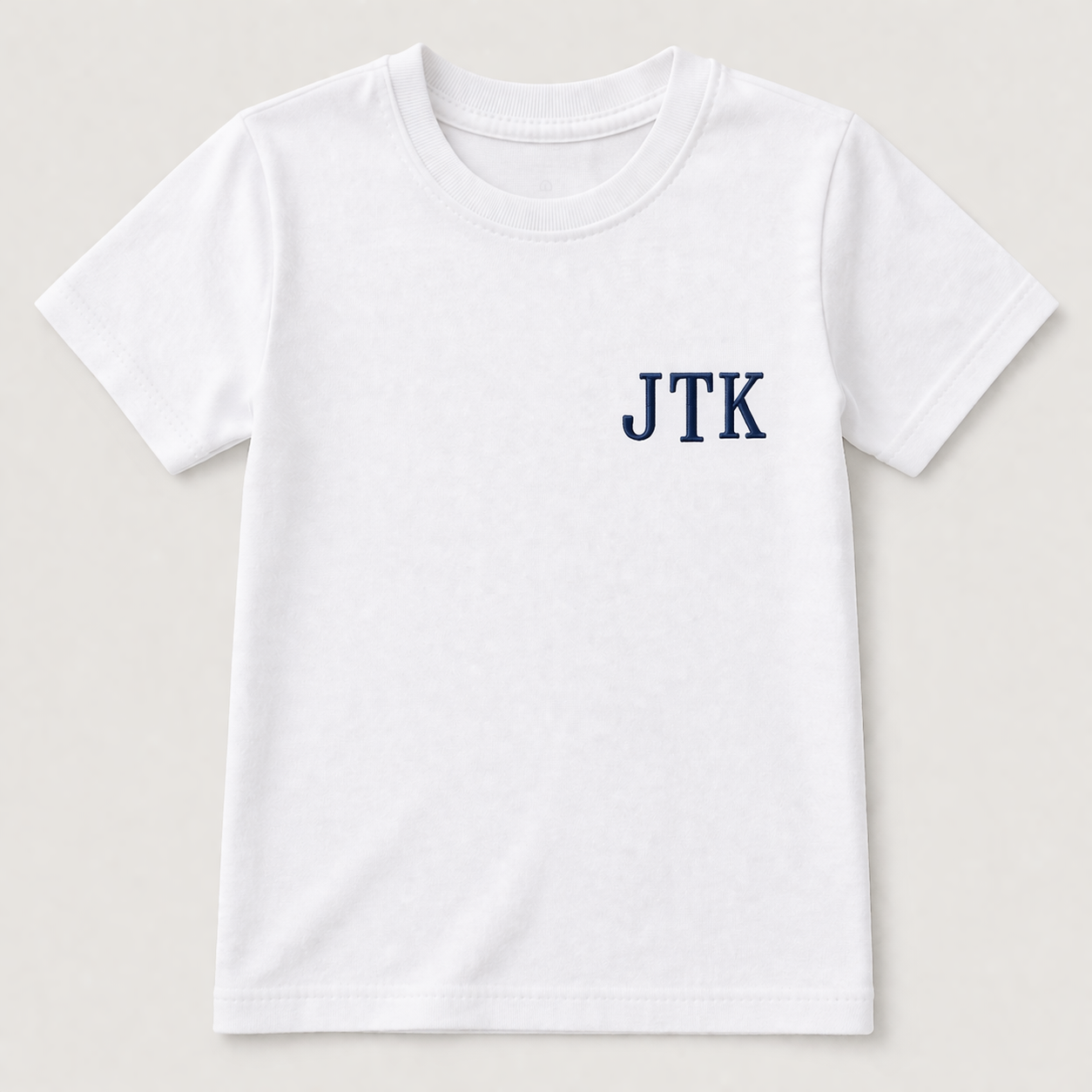 Personalized Boys Monogram Shirt – Custom Embroidered Initials Tee (Block Font)