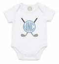 Baby Boy Golf Monogram Onesie – Classic Embroidered Initial