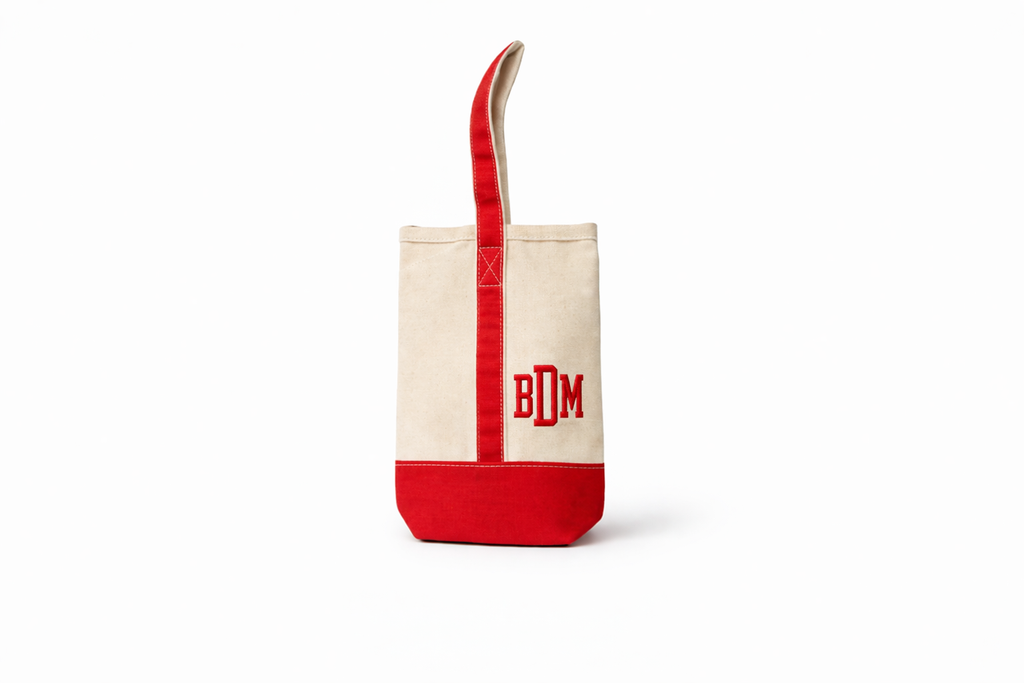 Canvas Wine Tote – Personalized Single Bottle Bag