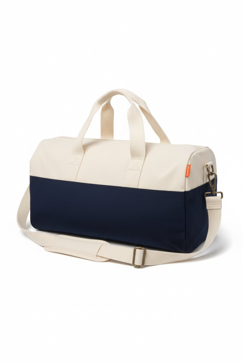 Color Block Duffle Bag – Two Tone Canvas (Personalized Travel Bag)